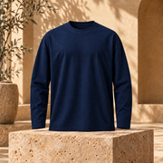 Polera Manga Larga 180 g Azul Marino delantero