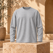 Polera Manga Larga 180 g Gris Claro delantero
