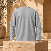 Polera Manga Larga 180 g Gris Claro espalda