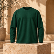 Polera Manga Larga 180 g Verde Botella delantero