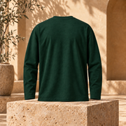 Polera Manga Larga 180 g Verde Botella espalda