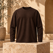 Polera Manga Larga 180 g Chocolate Oscuro delantero