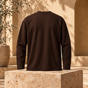 Polera Manga Larga 180 g Chocolate Oscuro espalda