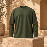 Polera Manga Larga 180 g Verde Olivo delantero