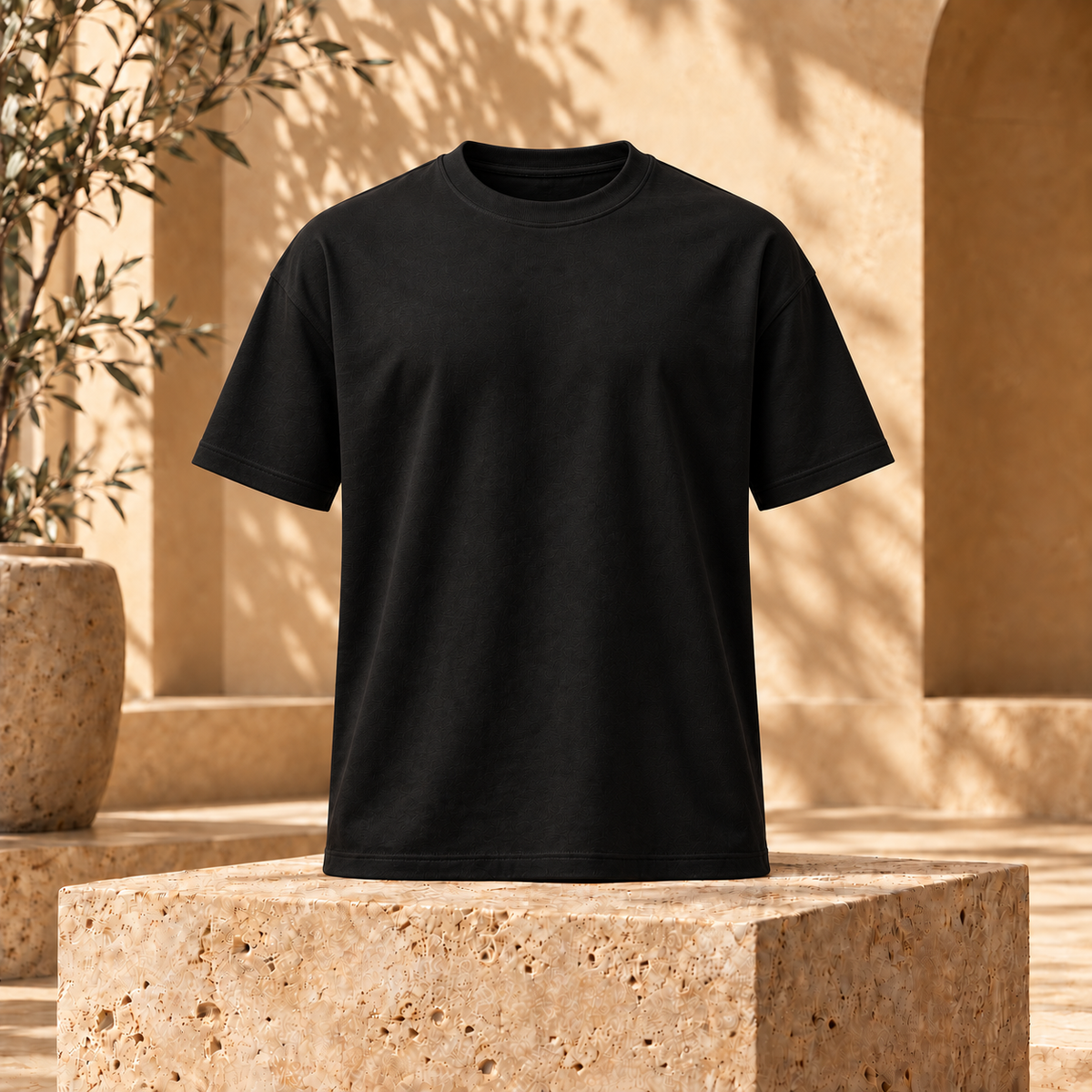 Polera Regular Fit 180 g Negro delantero