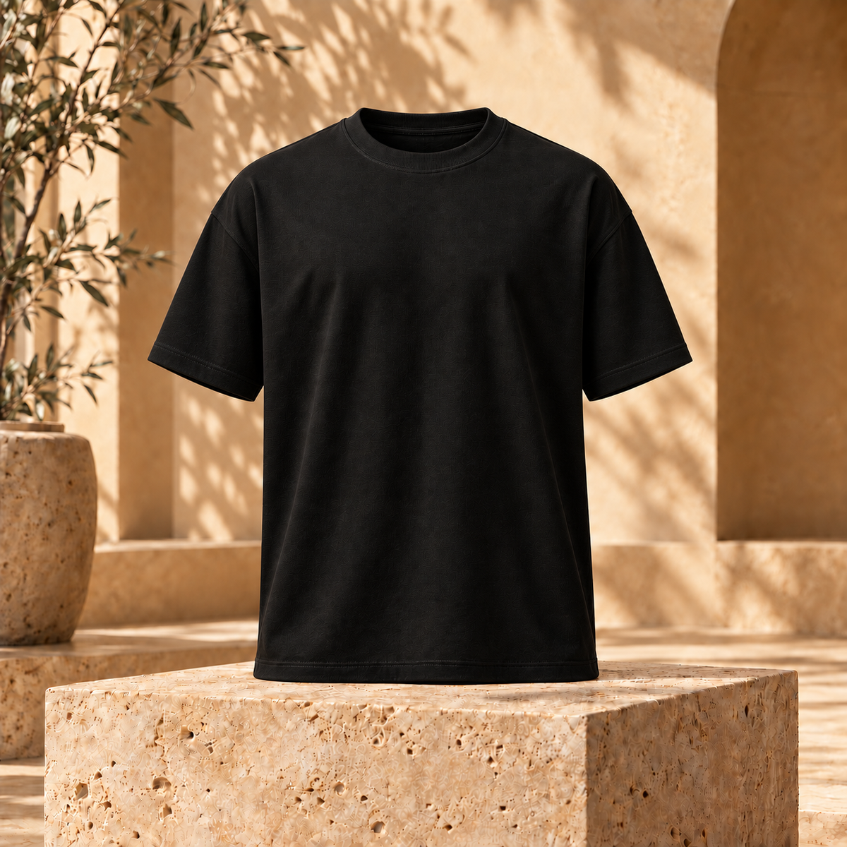 Polera Regular Fit 240 g Negro delantero
